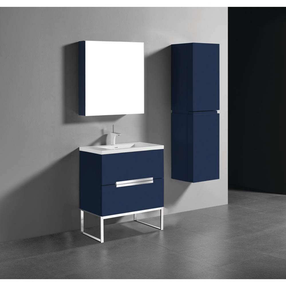 Soho 30'' Free standing Vanity Cabinet in Sapphire/HW: Polished Chrome(PC)