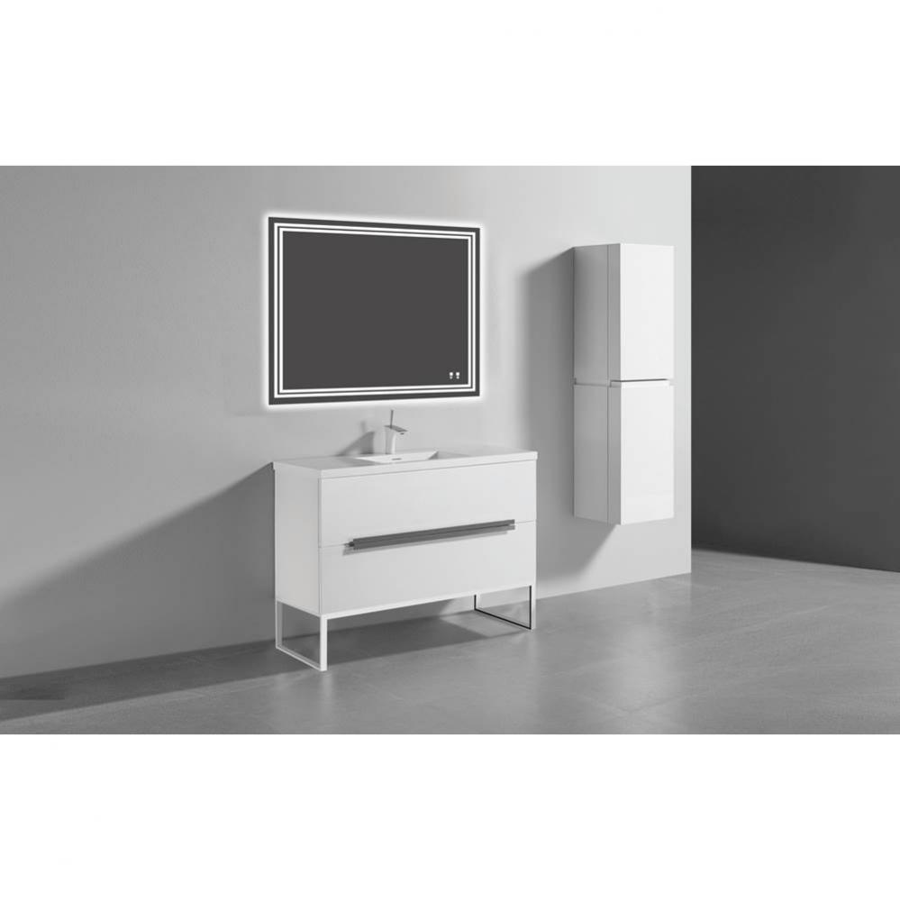 Soho 48C'' Free standing Vanity Cabinet in White/HW: Polished Chrome(PC)