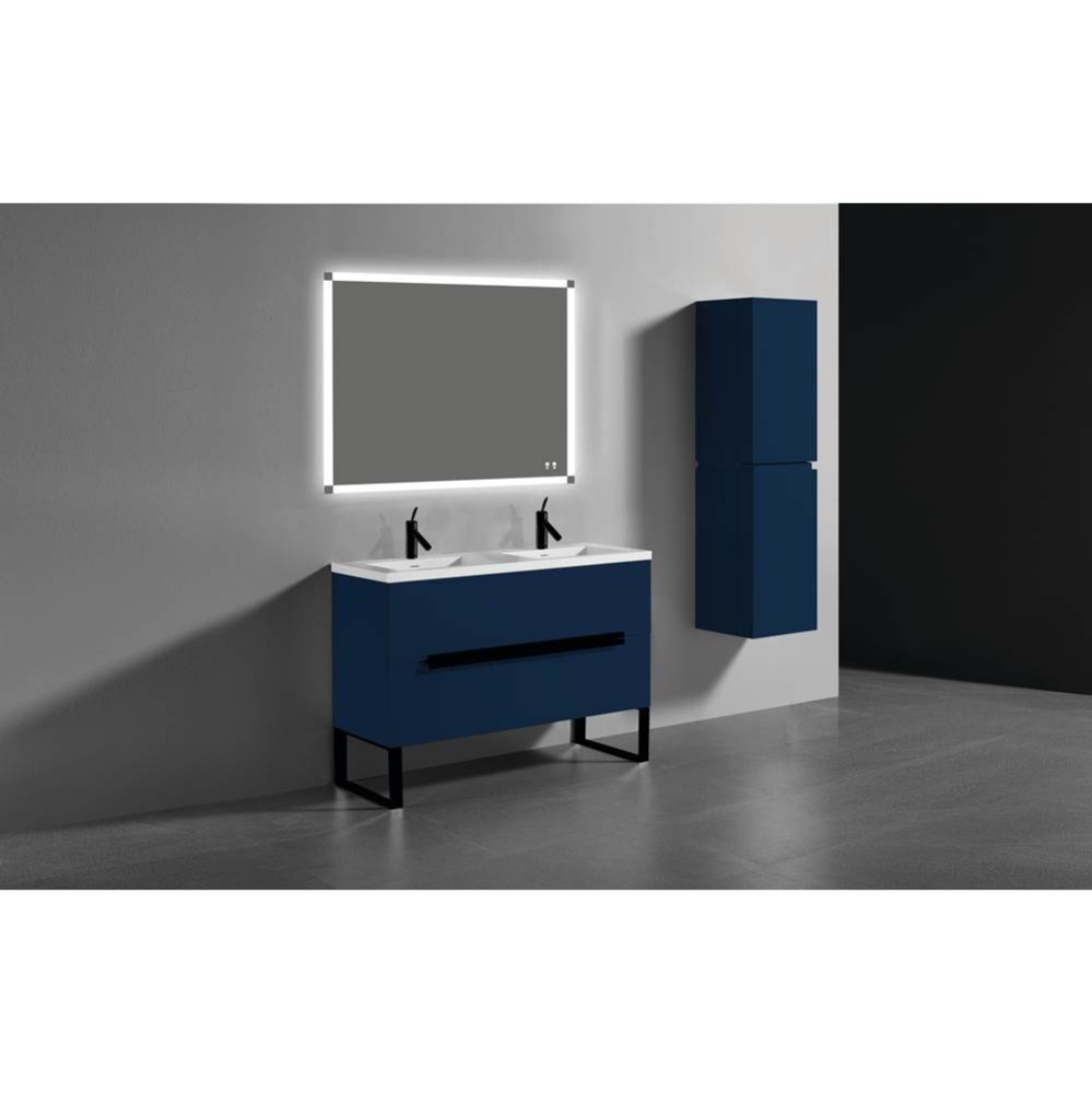 Soho 48D'' Free standing Vanity Cabinet in Sapphire/HW: Polished Chrome(PC)