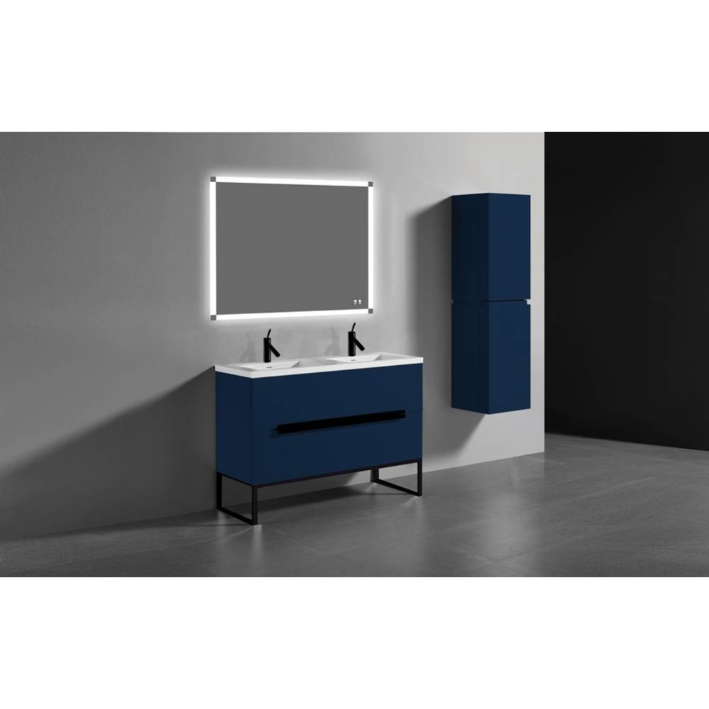 Soho 48D'' Free standing Vanity Cabinet in Sapphire/HW: Polished Chrome(PC)