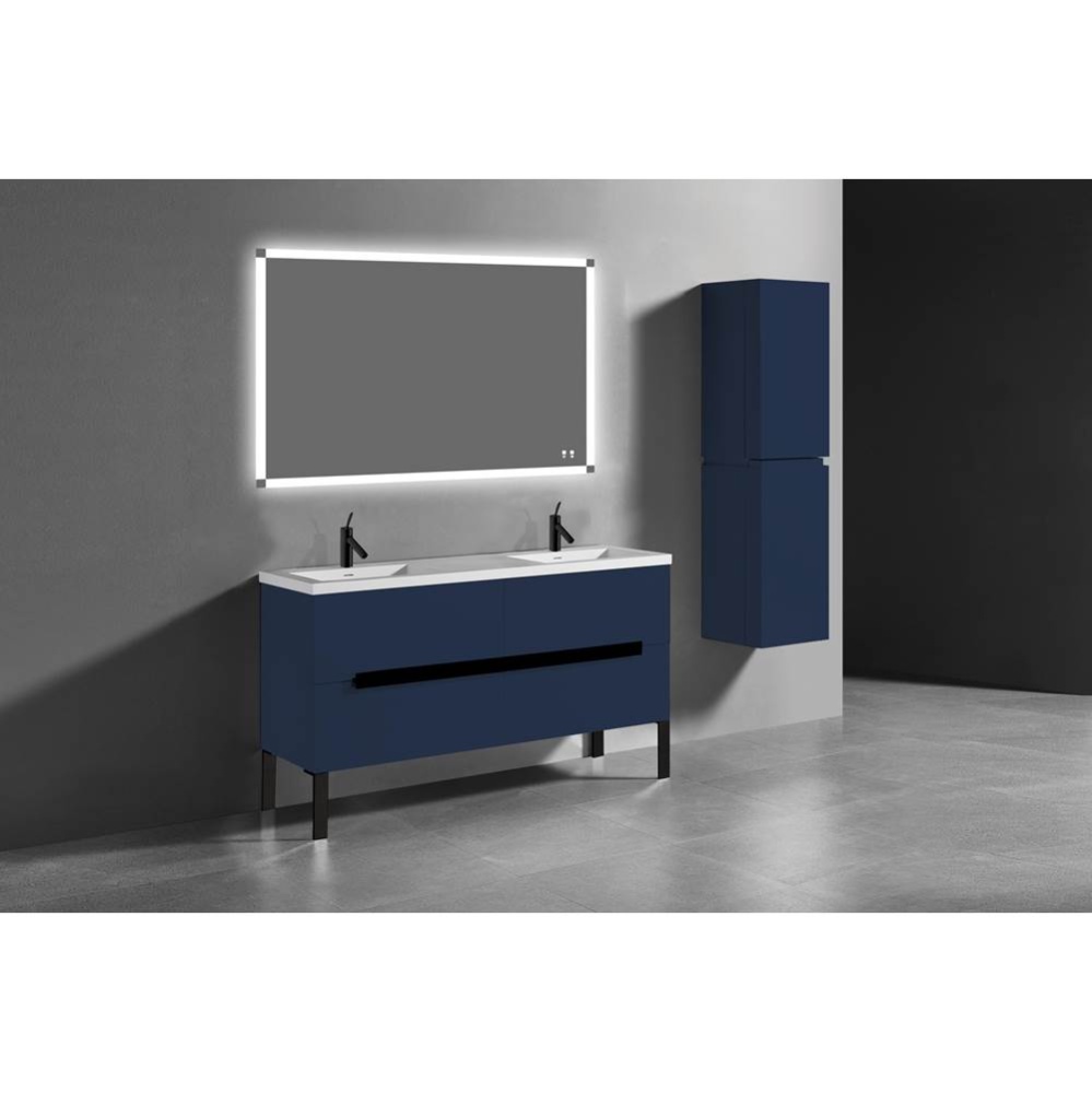 Soho 60D'' Free standing Vanity Cabinet in Sapphire/HW: Polished Chrome(PC)
