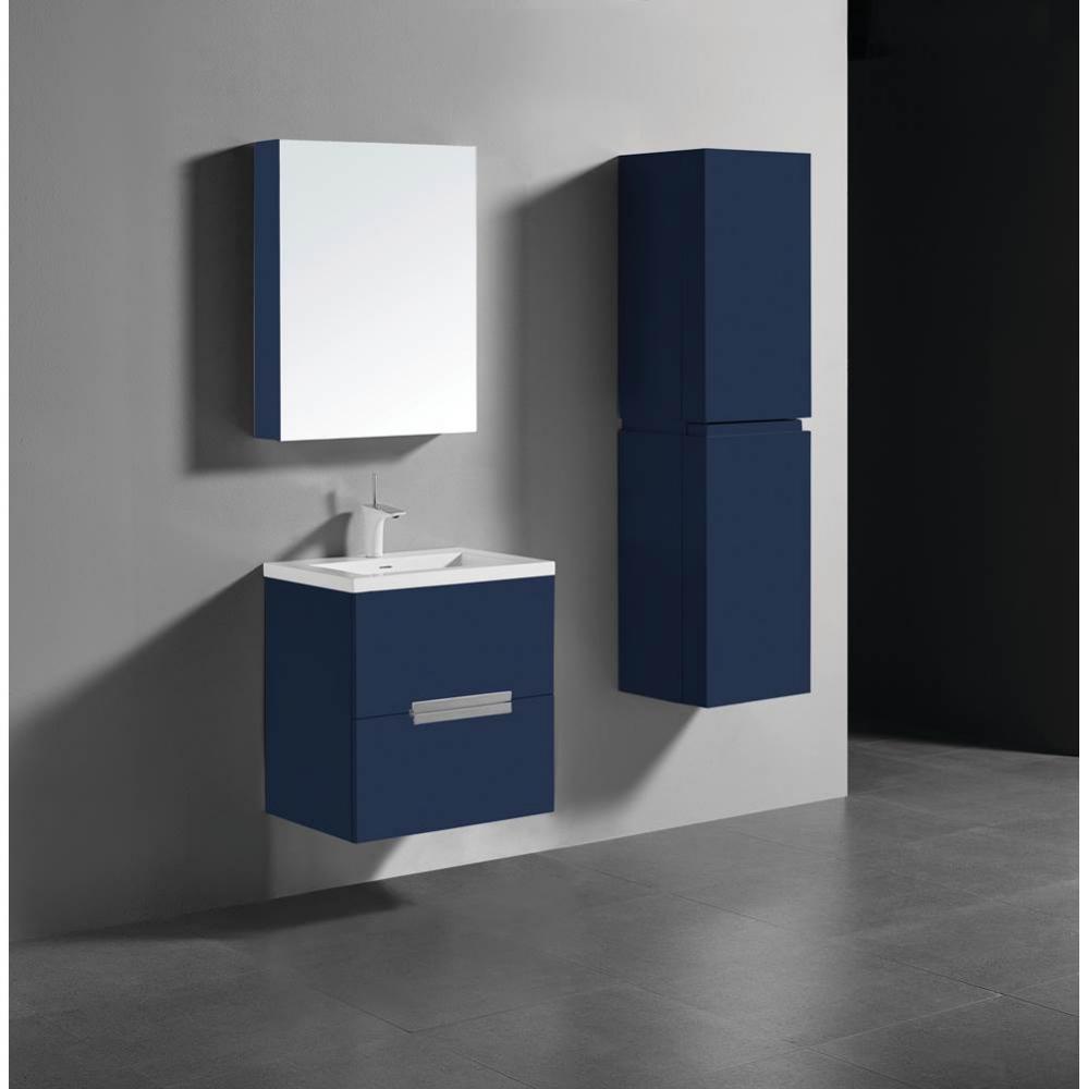 Urban 24'' Wall hung  Vanity Cabinet in Sapphire Finish/HW: Matte Black(MB)