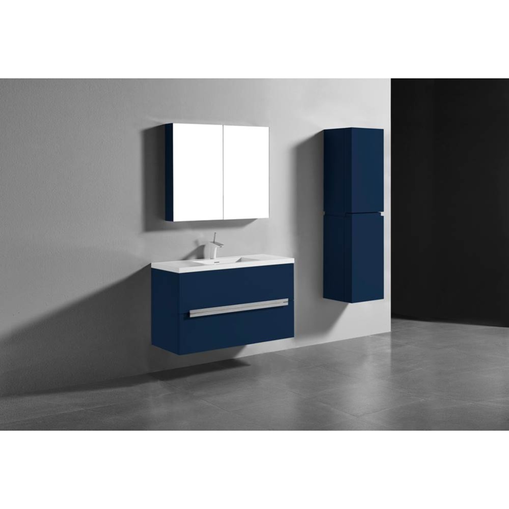 Urban 42'' Wall hung  Vanity Cabinet in Sapphire Finish/HW: Polished Chrome(PC)