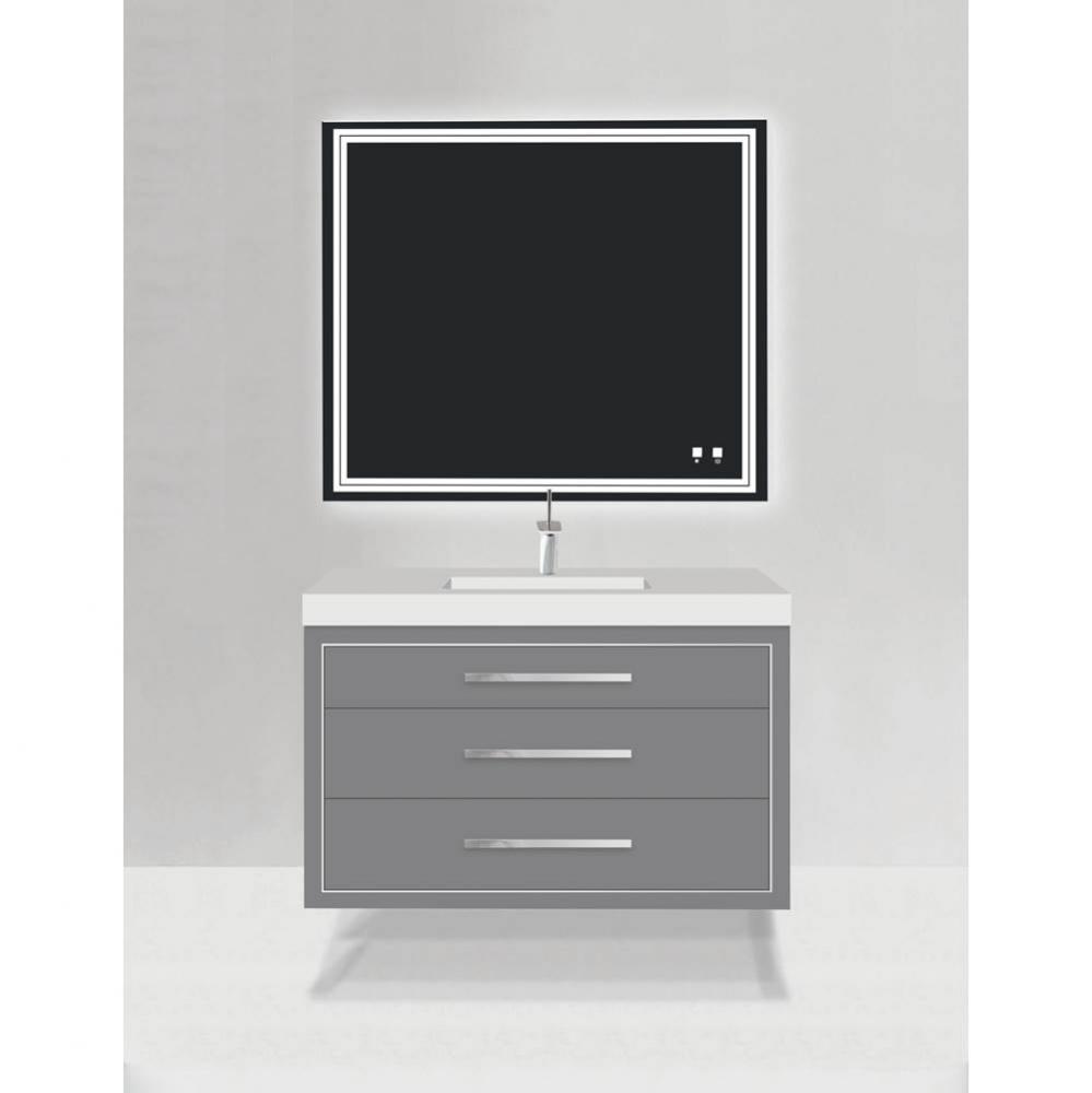 Villa 48C'' Wall hung  Vanity Cabinet in Studio Grey /HW: Polished Chrome(PC)
