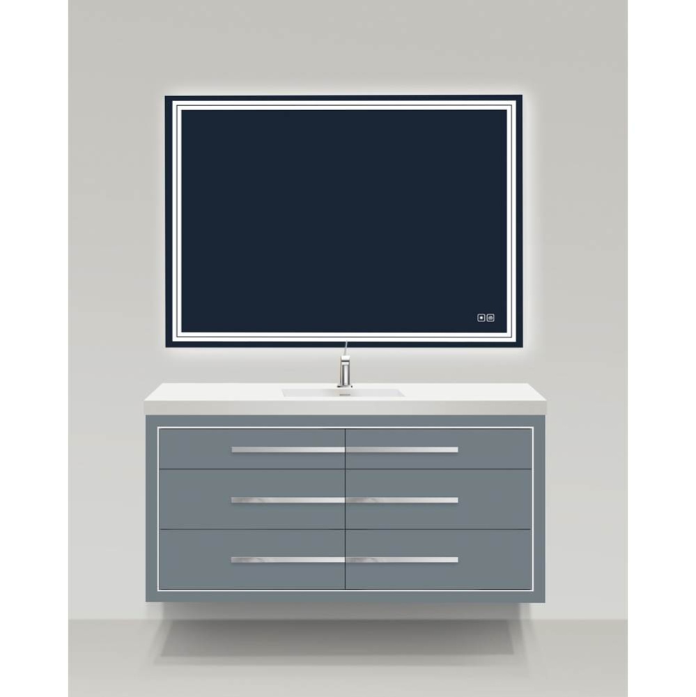 Villa 60C'' Wall hung  Vanity Cabinet in Studio Grey /HW: Polished Chrome(PC)