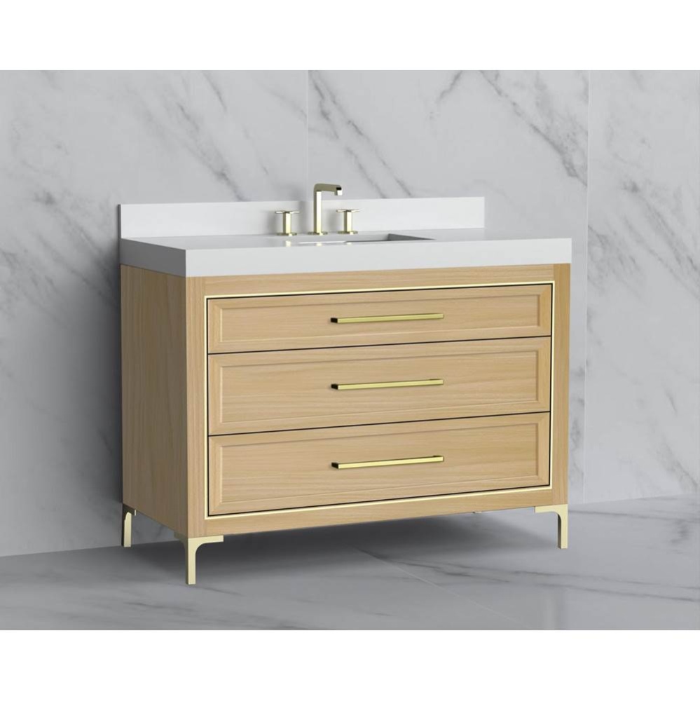 Vision 48C'' Free standing Vanity Cabinet in Natural Oak/HW: Handle & Feet Polished