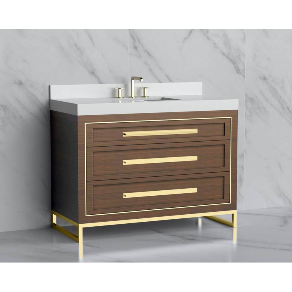 Vision 48C'' Free standing Vanity Cabinet in Brandy/HW: Handles/Feet Polished Chrome(PC)