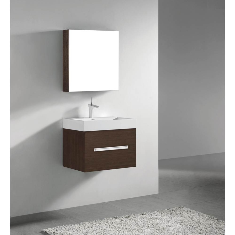 Vogue 24'' Wall Hung Vanity Cabinet Walnut/HW: Polished Chrome(PC)