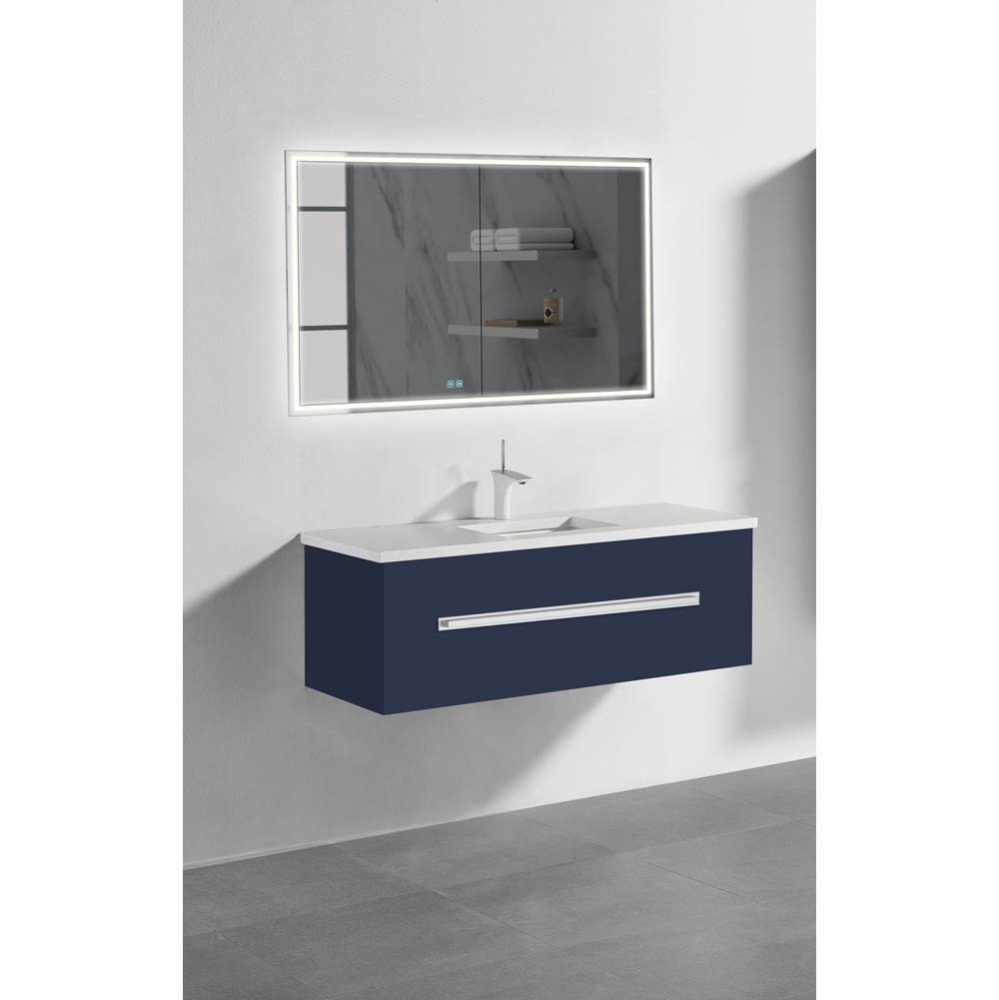 Vogue 48C'' Wall Hung Vanity Cabinet Sapphire/HW: Polished Chrome(PC)