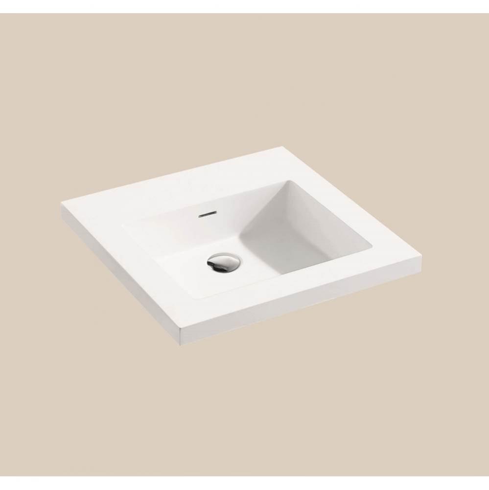 X-Stone Top/Basin, 24'' x 18'' x 1-1/2'', Glossy White, No Faucet Ho