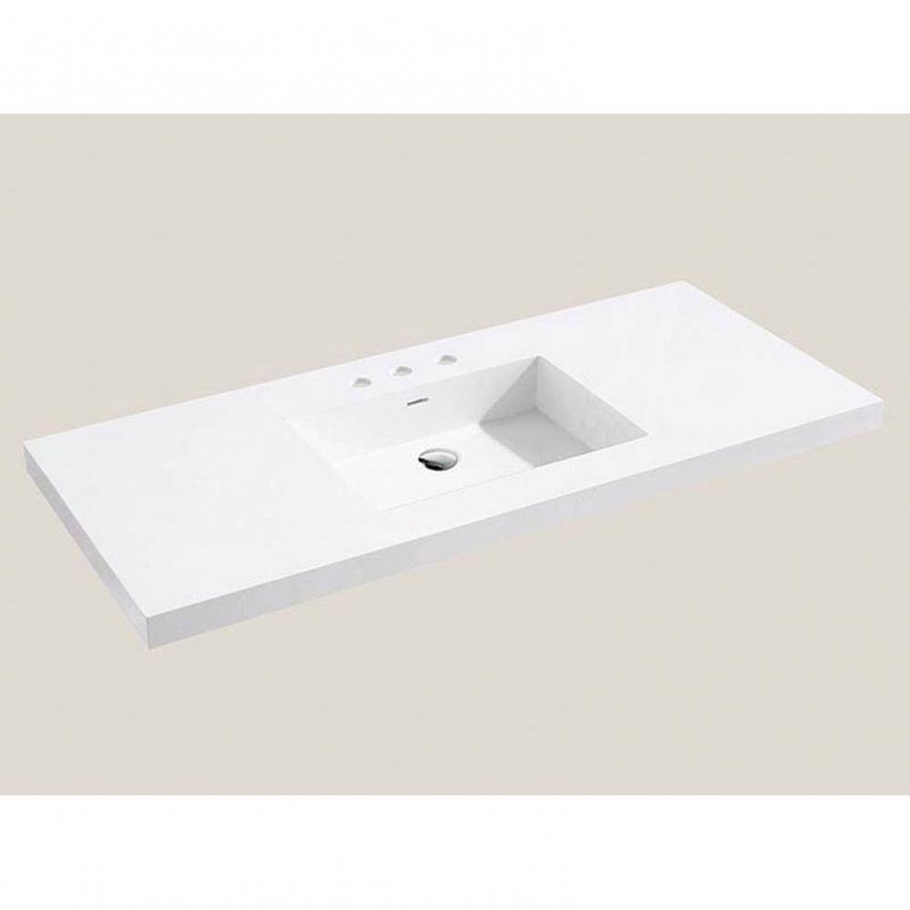 X-Stone Top/Basin, 48'' x 18'' x 1-1/2'', Single Basin, Glossy White