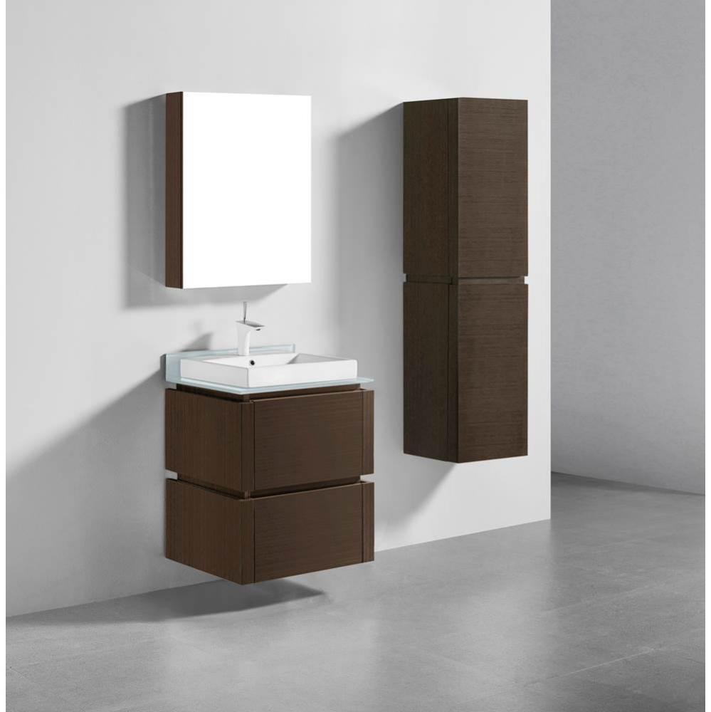 Cube 24'' Wall hung  Vanity Cabinet in Walnut