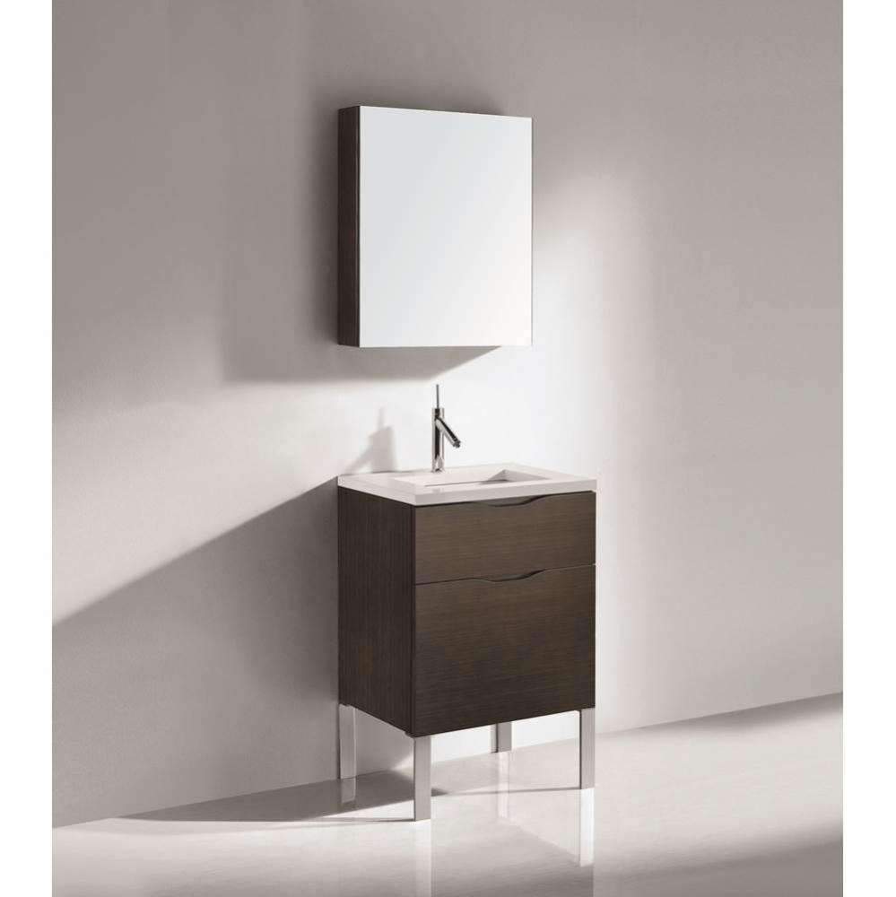 Milano 24'' Free Standing Vanity Cabinet Walnut/HW: Polished Chrome(PC)