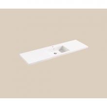 Madeli XTU1815-60-110-WH - X-Stone Top/Basin, 60'' x 18'' x 1-1/2'', Single Basin, Glossy White