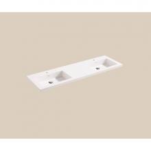 Madeli XTU1815-60-210-WH - X-Stone Top/Basin, 60'' x 18'' x 1-1/2'', Double Basin, Glossy White