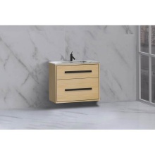 Madeli B450-30-002-NO-NP-PC - Apogee 30'' Wall hung Vanity Cabinet in Natural Oak/HW: Polished Chrome(PC)