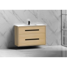 Madeli B450-36-002-NO-HP-PC - Apogee 36'' Wall hung Vanity Cabinet in Natural Oak/HW: Polished Chrome(PC)