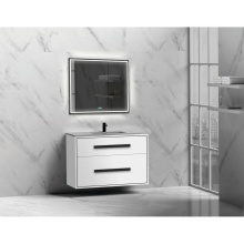Madeli B450-36-002-WH-HP-PC - Apogee 36'' Wall hung Vanity Cabinet in White/HW: Polished Chrome(PC)