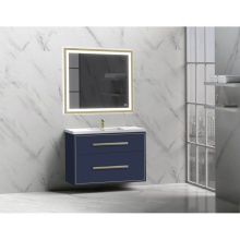 Madeli B450-42-002-SA-NP-PC - Apogee 42'' Wall hung Vanity Cabinet in Sapphire/HW: Polished Chrome(PC)