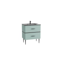 Madeli B021-36-001-LR-PG-HT-PC - Perla 36'' Free Standing Cabinet Pastel Green/HW: Polished Chrome(PC)