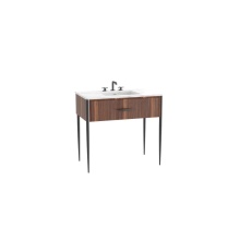 Madeli B026-30-001-EW-PC - Avella Quattro 30'' Free Standing Cabinet English Walnut/HW: Polished Chrome(PC)