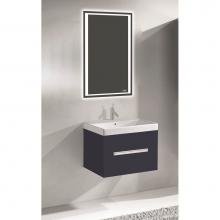 Madeli B070-24-002-SA-PC - Vogue 24'' Wall Hung Vanity Cabinet Sapphire/HW: Polished Chrome(PC)