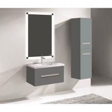 Madeli B070-30-002-TG-PC - Vogue 30'' Wall Hung Vanity Cabinet Studio Grey/HW: Polished Chrome(PC)