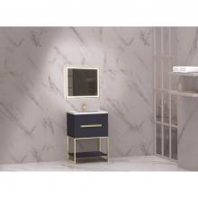 Madeli B080-24-001-LC-SA-SB - Madeli Loft 24'' Free Standing Vanity Cabinet Sapphire/HW: Satin Brass(SB)