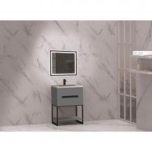 Madeli B080-24-001-LC-TG-BN - Madeli Loft 24'' Free Standing Vanity Cabinet Studio Grey/HW: Brushed Nickel   (BN)