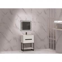 Madeli B080-24-001-LC-WH-PN - Madeli Loft 24'' Free Standing Vanity Cabinet White/HW: Polished Nickel  (PN)