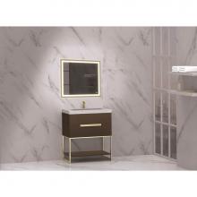 Madeli B080-30-001-LC-WA-PC - Madeli Loft 30'' Free Standing Vanity Cabinet Walnut/HW: Polished Chrome(PC)