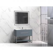 Madeli B080-42-001-LC-TG-PN - Madeli Loft 42'' Free Standing Vanity Cabinet Studio Grey/HW: Polished Nickel  (PN)