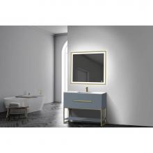 Madeli B080-42-001-LC-TG-SB - Madeli Loft 42'' Free Standing Vanity Cabinet Studio Grey/HW: Satin Brass(SB)