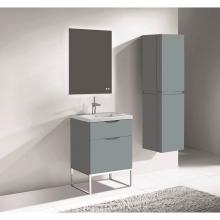 Madeli B200-24-021-LC-TG-PC - Milano 24'' Free Standing Vanity Cabinet Studio Grey/HW: Polished Chrome(PC)