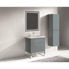 Madeli B200-30-021-LS-TG-PC - Milano 30'' Free Standing Vanity Cabinet Studio Grey/HW: Polished Chrome(PC)