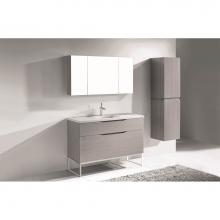Madeli B200-48C-021-LC-AG-PC - Milano 48C'' Free Standing Vanity Cabinet Ash Grey/HW: Polished Chrome(PC)