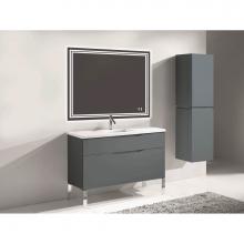 Madeli B200-48C-021-LL-TG-PC - Milano 48C'' Free Standing Vanity Cabinet Studio Grey/HW: Polished Chrome(PC)
