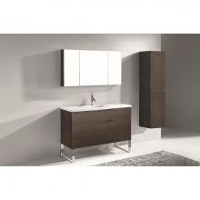 Madeli B200-48C-021-LS-WA-PC - Milano 48C'' Free Standing Vanity Cabinet Walnut/HW: Polished Chrome(PC)