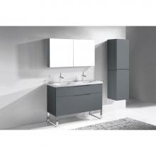 Madeli B200-48D-021-LS-TG-PC - Milano 48D'' Free Standing Vanity Cabinet Studio Grey/HW: Polished Chrome(PC)