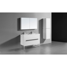 Madeli B400-48D-001-LC-WH-H3-PC - Soho 48D'' Free standing Vanity Cabinet in White/HW: Polished Chrome(PC)