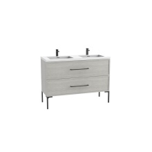 Madeli B405-48D-001-LY-CG-NP-PC - Peak 48D'' Free standing Vanity Cabinet in Coastal Grey/HW: Polished Chrome(PC)