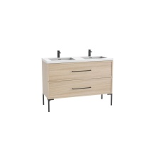 Madeli B405-48D-001-LY-NO-HY-PC - Peak 48D'' Free standing Vanity Cabinet in Natural Oak/HW: Polished Chrome(PC)