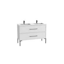Madeli B405-48D-001-LY-WH-HY-PC - Peak 48D'' Free standing Vanity Cabinet in White/HW: Polished Chrome(PC)