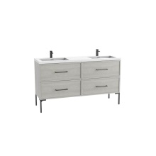 Madeli B405-60D-001-LY-CG-NP-PC - Peak 60D'' Free standing Vanity Cabinet in Coastal Grey/HW: Polished Chrome(PC)