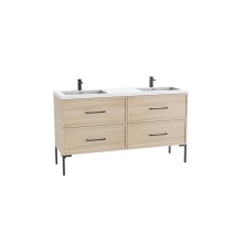 Madeli B405-72D-001-LY-NO-HY-PC - Peak 72D'' Free standing Vanity Cabinet in Natural Oak/HW: Polished Chrome(PC)