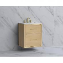 Madeli B455-24-002-NO-HR-PC - Edge 24'' Wall hung Vanity Cabinet in Natural Oak/HW: Handles Polished Chrome(PC)