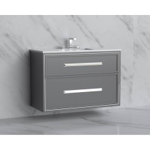 Madeli B455-42-002-TG-HP-PC - Edge 42'' Wall hung Vanity Cabinet in Studio Grey/HW: Handles Polished Chrome(PC)