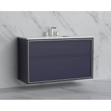 Madeli B455-48C-002-SA-NP-PC - Edge 48C'' Wall hung Vanity Cabinet in Sapphire/HW: No Handles - Inlay  Polished Chrome(