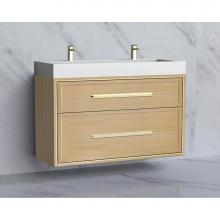 Madeli B455-48D-002-NO-HP-PC - Edge 48D'' Wall hung Vanity Cabinet in Natural Oak/HW: Handles Polished Chrome(PC)