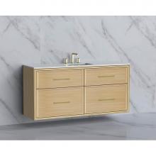 Madeli B455-60C-002-NO-HR-PC - Edge 60C'' Wall hung Vanity Cabinet in Natural Oak/HW: Handles Polished Chrome(PC)